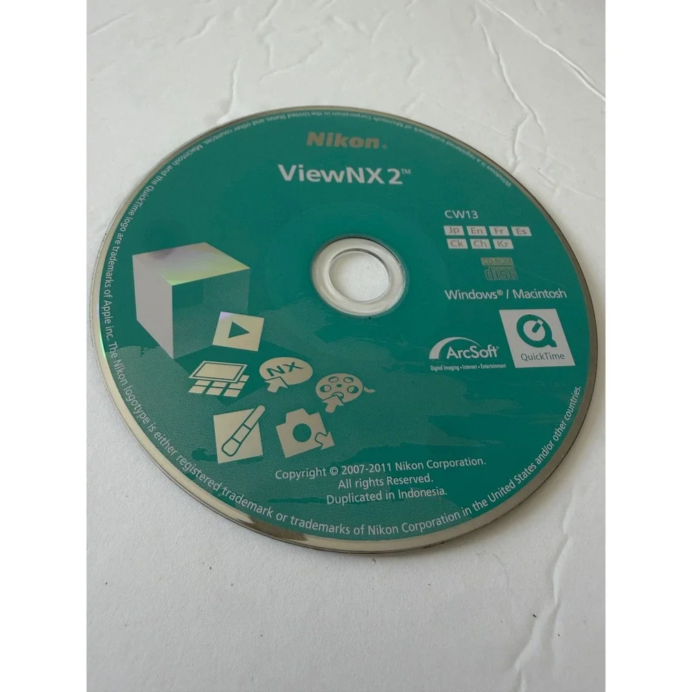 Nikon ViewNX 2 Software CD-ROM CW13 Windows Macintosh Photo Editing Disc